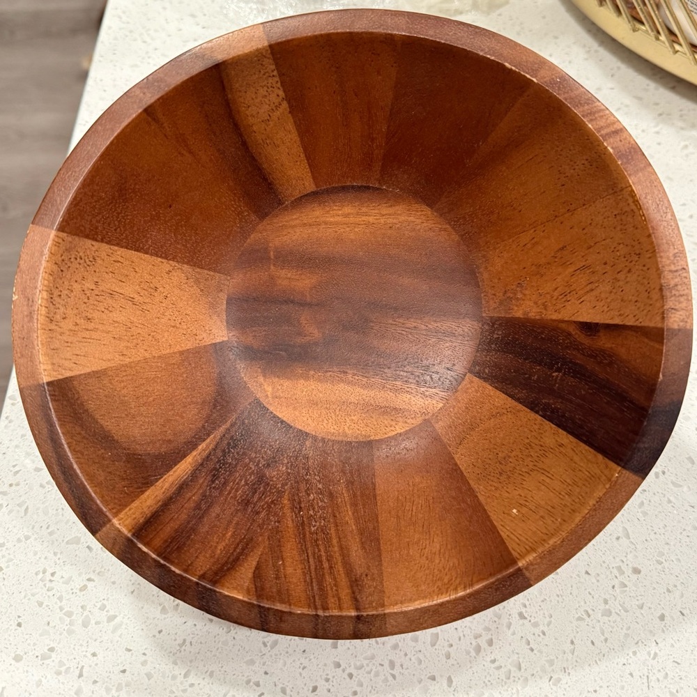 The Cellar Serveware, Acacia Wood Curve 8" Individual Bowl - Picture 3 of 4
